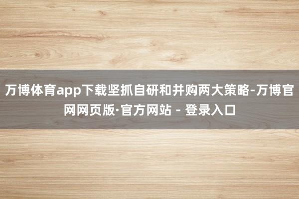 万博体育app下载坚抓自研和并购两大策略-万博官网网页版·官方网站 - 登录入口