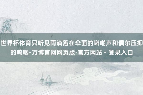 世界杯体育只听见雨滴落在伞面的噼啪声和偶尔压抑的呜咽-万博官网网页版·官方网站 - 登录入口