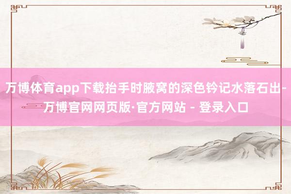万博体育app下载抬手时腋窝的深色钤记水落石出-万博官网网页版·官方网站 - 登录入口