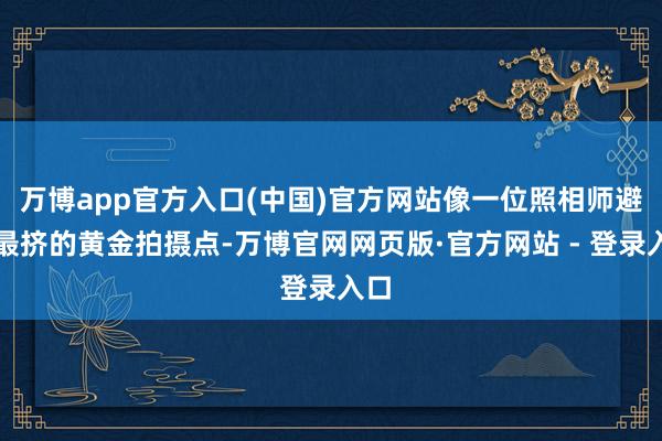 万博app官方入口(中国)官方网站像一位照相师避让最挤的黄金拍摄点-万博官网网页版·官方网站 - 登录入口