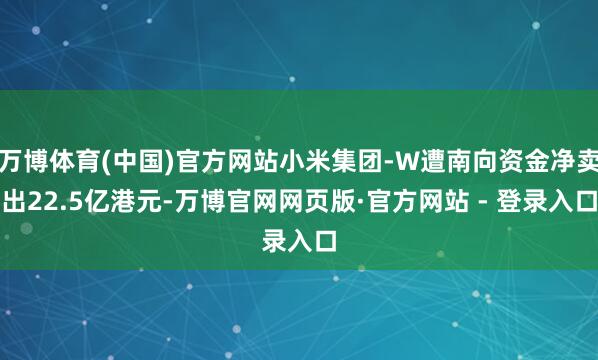 万博体育(中国)官方网站小米集团-W遭南向资金净卖出22.5亿港元-万博官网网页版·官方网站 - 登录入口