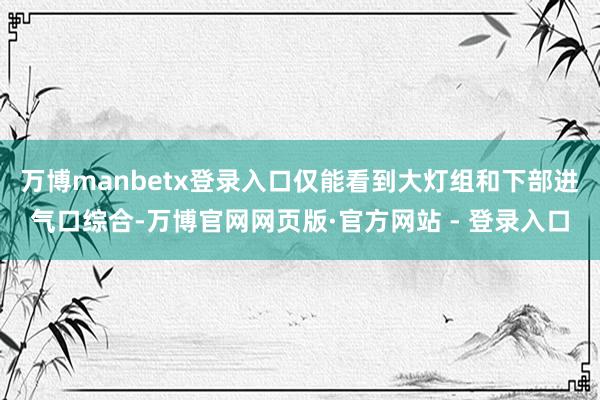 万博manbetx登录入口仅能看到大灯组和下部进气口综合-万博官网网页版·官方网站 - 登录入口