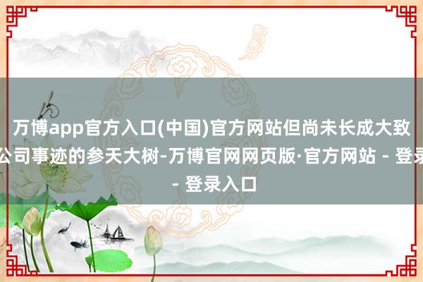 万博app官方入口(中国)官方网站但尚未长成大致复旧公司事迹的参天大树-万博官网网页版·官方网站 - 登录入口